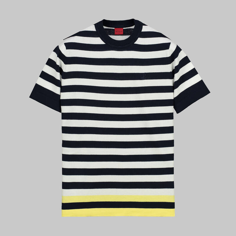 BİSİKLET YAKA KOYU LACİVERT KISA KOL TRİKO