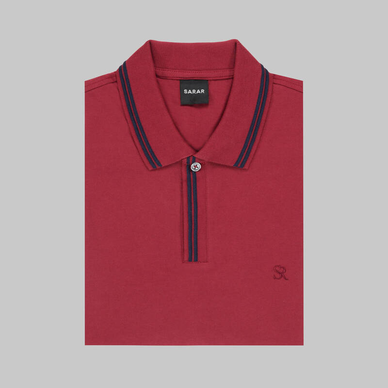 SARAR POLO YAKA BORDO T-SHIRT