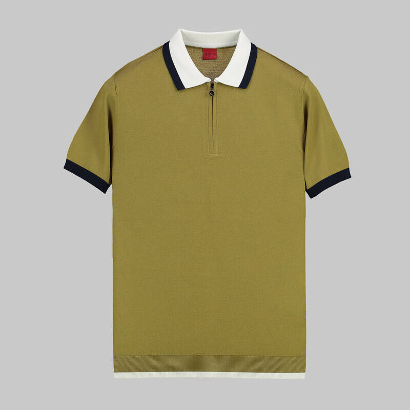 RENKLİ POLO YAKA KISA KOL BEYAZ TRİKO