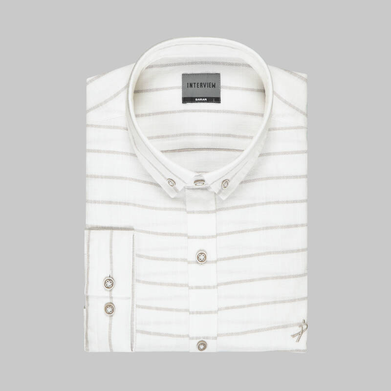 GOIAS UZUN KOL ÇİZGİLİ YEŞİL GÖMLEK