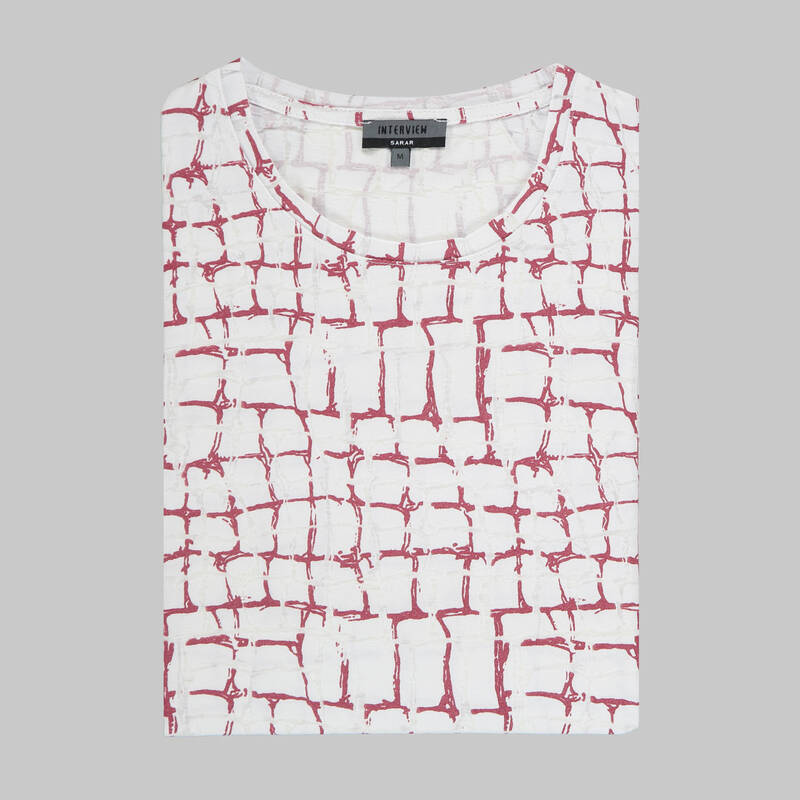 INTERVIEW BİSİKLET YAKA BORDO T-SHIRT