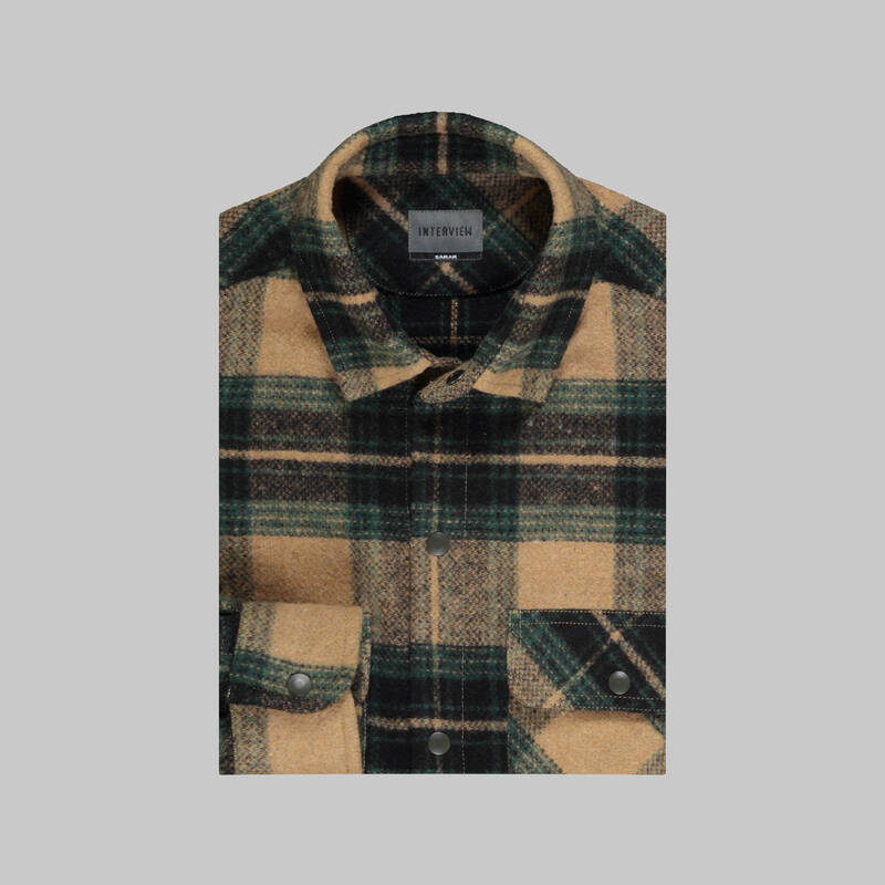 MORESCO KARELİ YEŞİL GÖMLEK CEKET