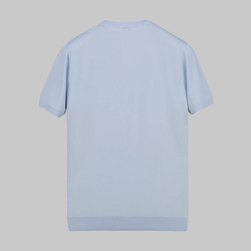 BİSİKLET YAKA BUZ MAVİSİ KISA KOL TRİKO