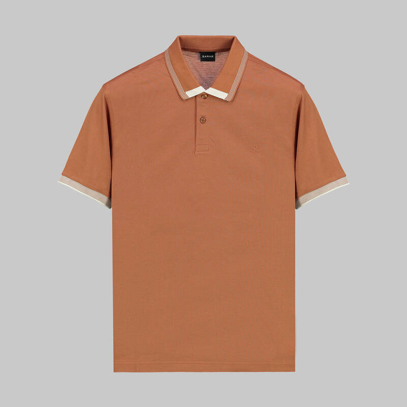 POLO YAKA BİYE DETAYLI İNDİGO TİŞÖRT