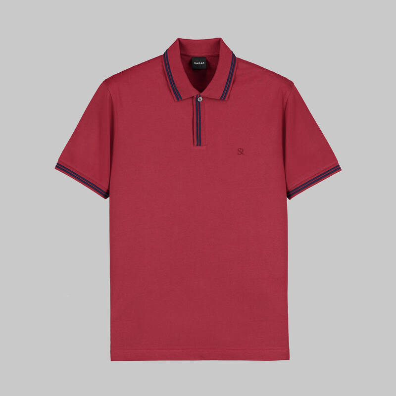 SARAR POLO YAKA BORDO T-SHIRT