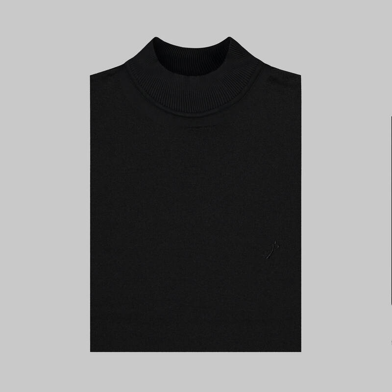 YARIM BALIKÇI YAKA SİYAH TRİKO