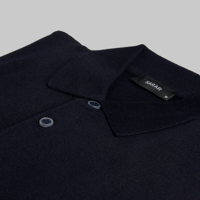DÜĞMELİ POLO YAKA LACİVERT TRİKO