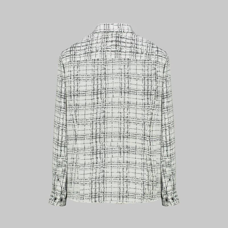 GOIAS KARELİ BEYAZ SLİM GÖMLEK