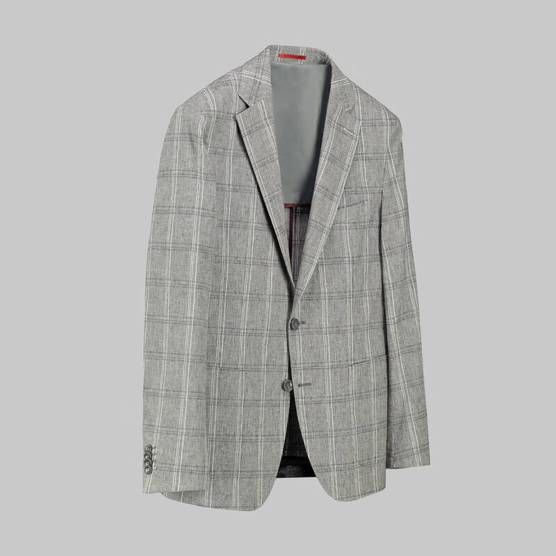 MATTEO SLİM FİT KARELİ GRİ CEKET