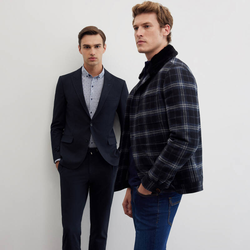 GOIAS UZUN KOL LACİVERT GÖMLEK