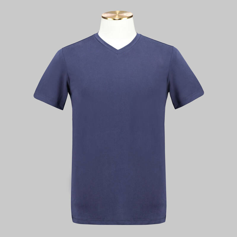 INTERVIEW V YAKA LACİVERT T-SHIRT