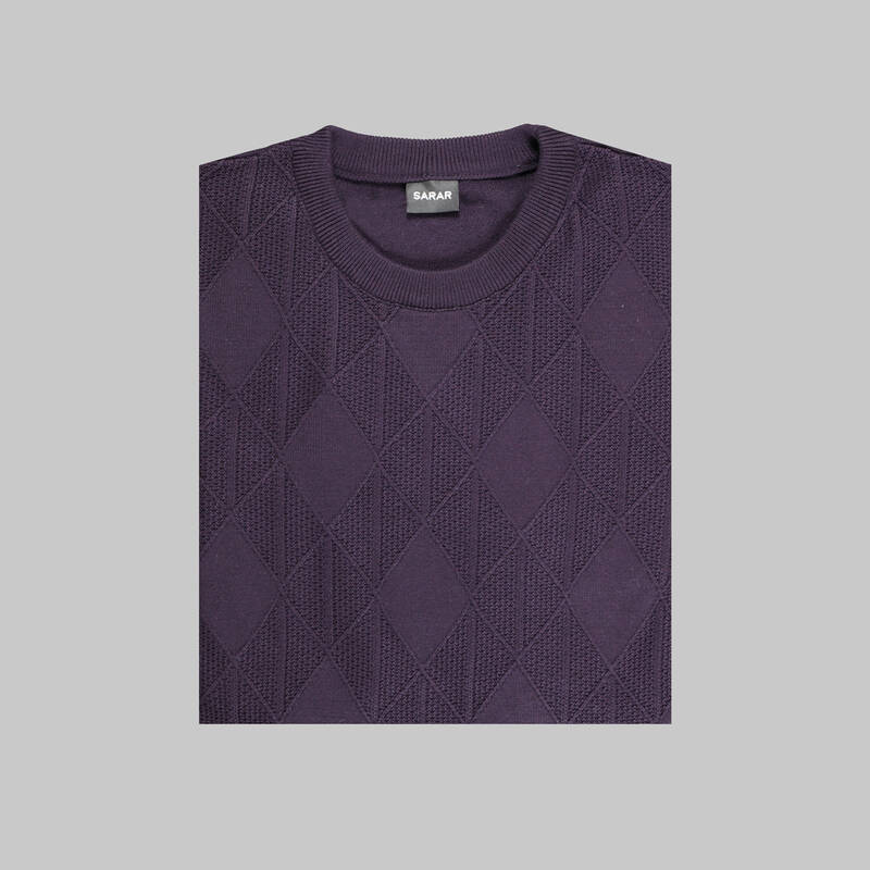 BİSİKLET YAKA KOYU MOR TRİKO