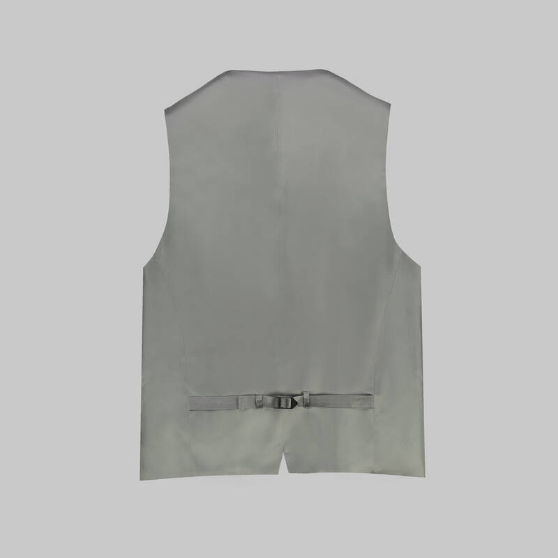 AMARA AÇIK GRİ KARELİ YELEKLİ TAKIM