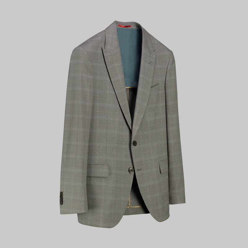 AMARA AÇIK GRİ KARELİ YELEKLİ TAKIM