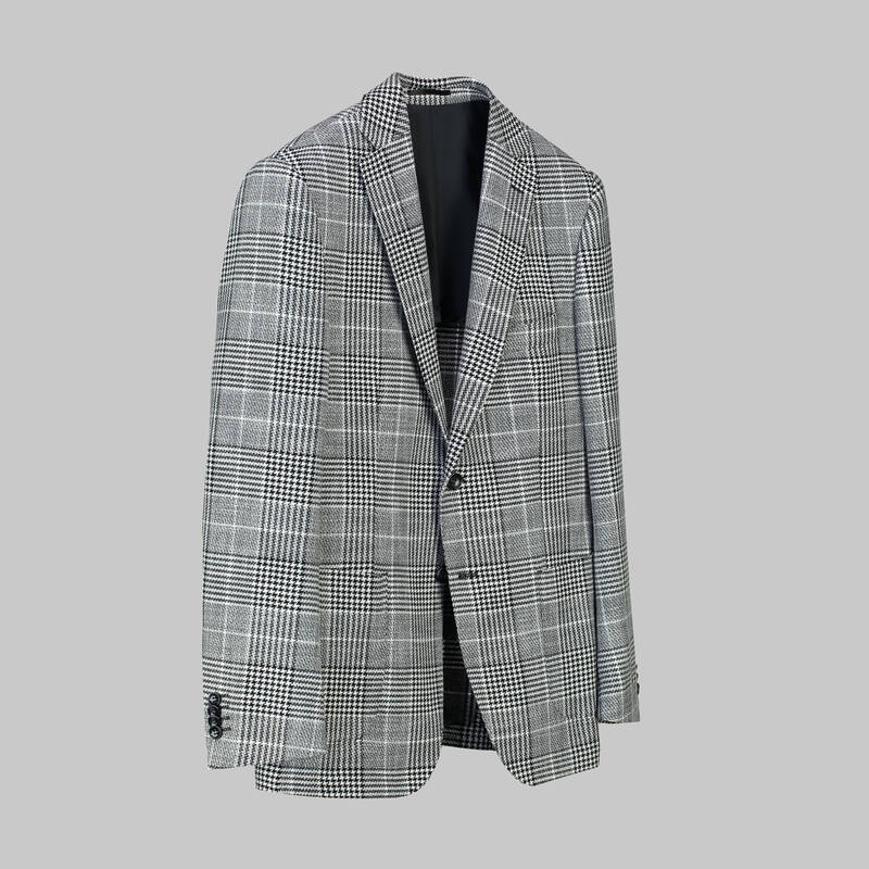 REXFORD KARELİ SİYAH BEYAZ CEKET