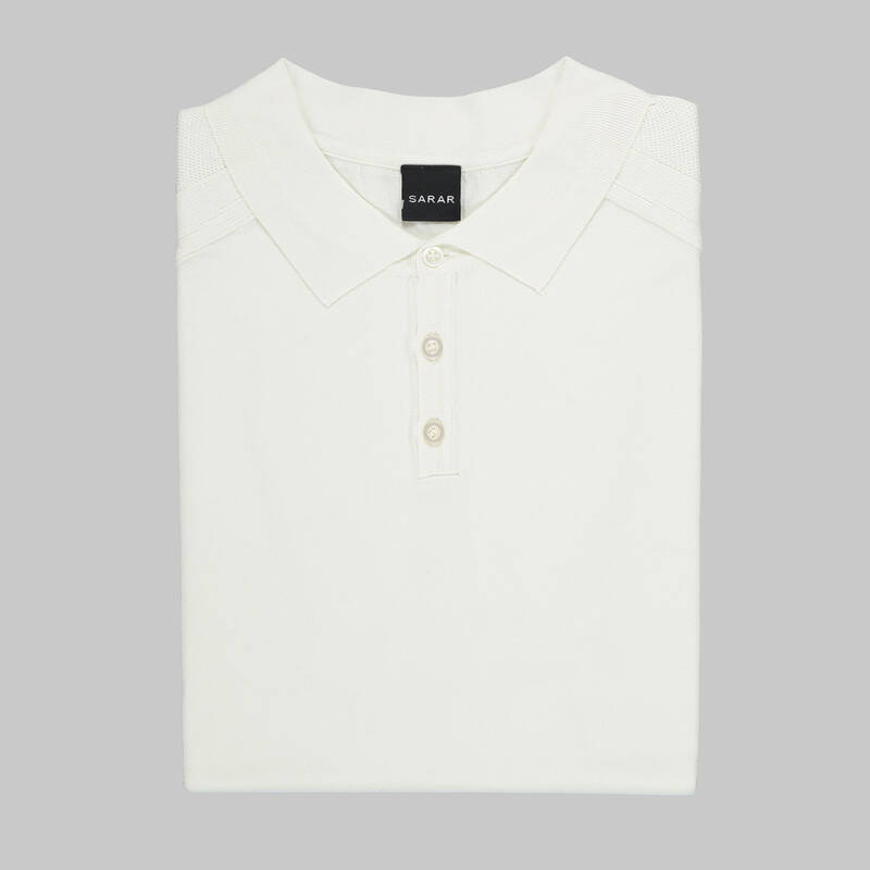 SARAR POLO YAKA BEYAZ TRİKO