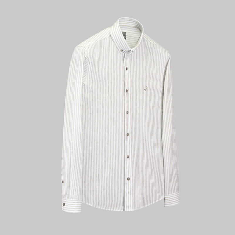 GOIAS KAHVERENGİ UZUN KOL SLİM GÖMLEK