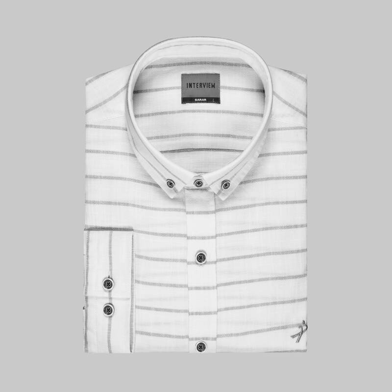 GOIAS UZUN KOL ÇİZGİLİ YEŞİL GÖMLEK