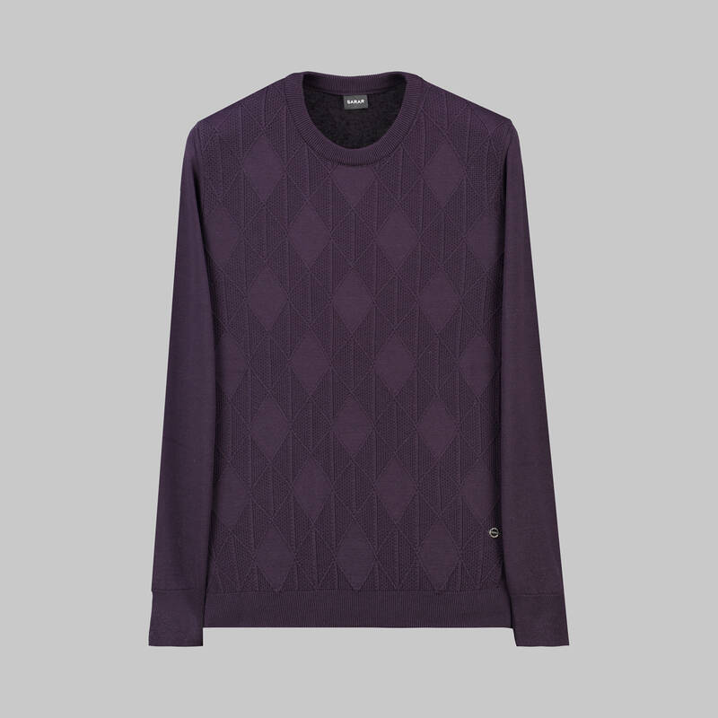 BİSİKLET YAKA KOYU MOR TRİKO