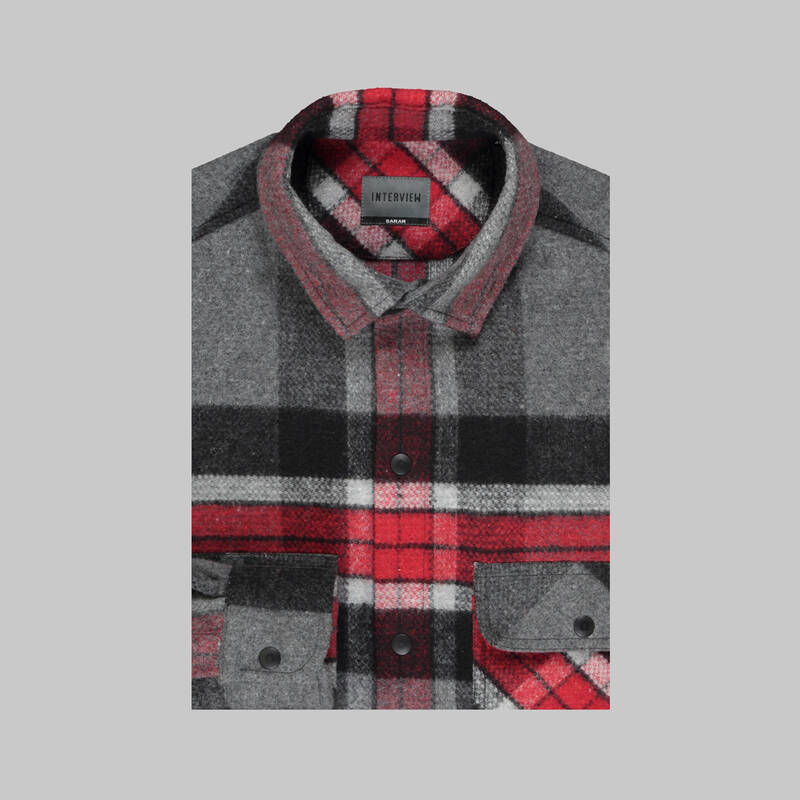 MORESCO KIRMIZI KARELİ GÖMLEK CEKET