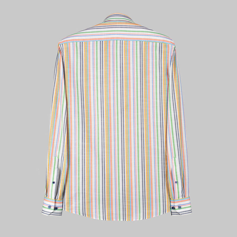 ELETA SLIMEO ÇİZGİLİ TURUNCU GÖMLEK