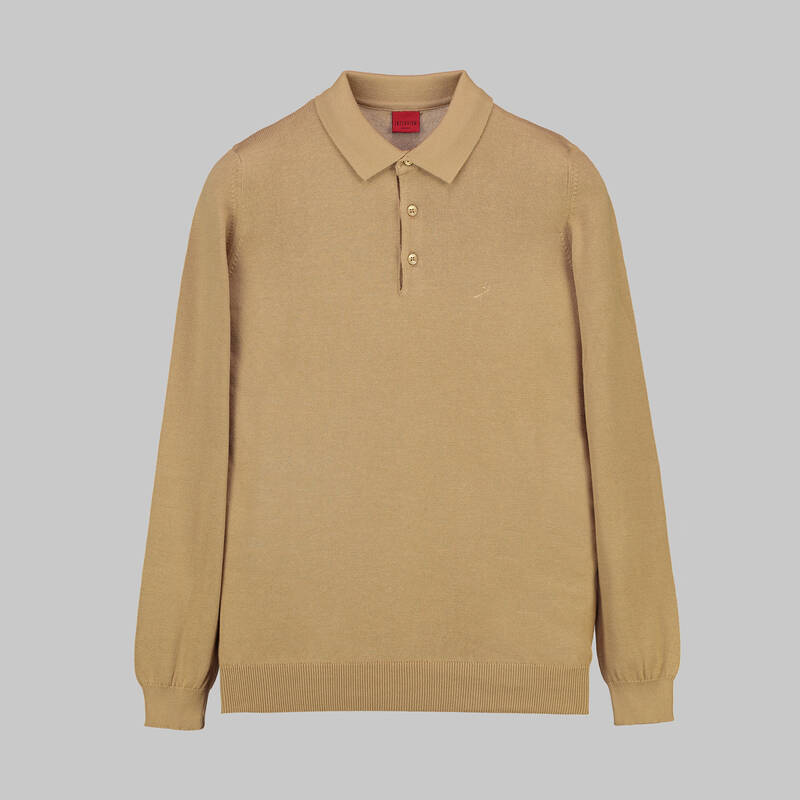 DÜĞMELİ POLO YAKA SİYAH TRİKO KAZAK