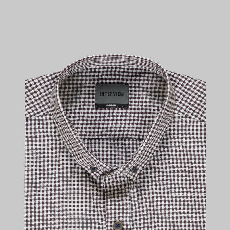 GOIAS KARELİ KOYU KAHVERENGİ GÖMLEK