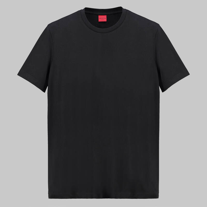 BASİC BİSİKLET YAKA SİYAH T-SHIRT