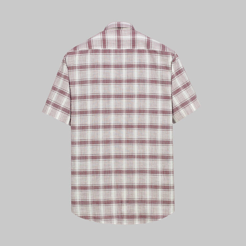 ELETA KISA KOLLU EKOSE LACİVERT GÖMLEK