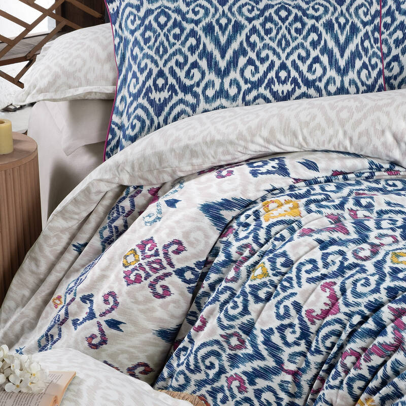 ELIYAS FLANEL MAVİ ÇİFT KİŞİLİK NEVRESİM TAKIMI