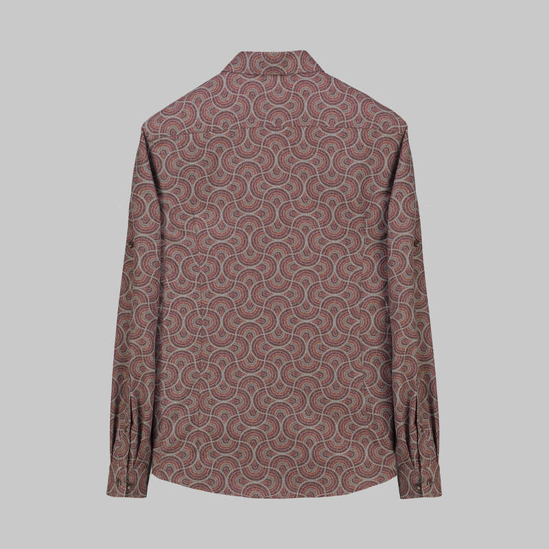 GOIAS DESENLİ BORDO GÖMLEK