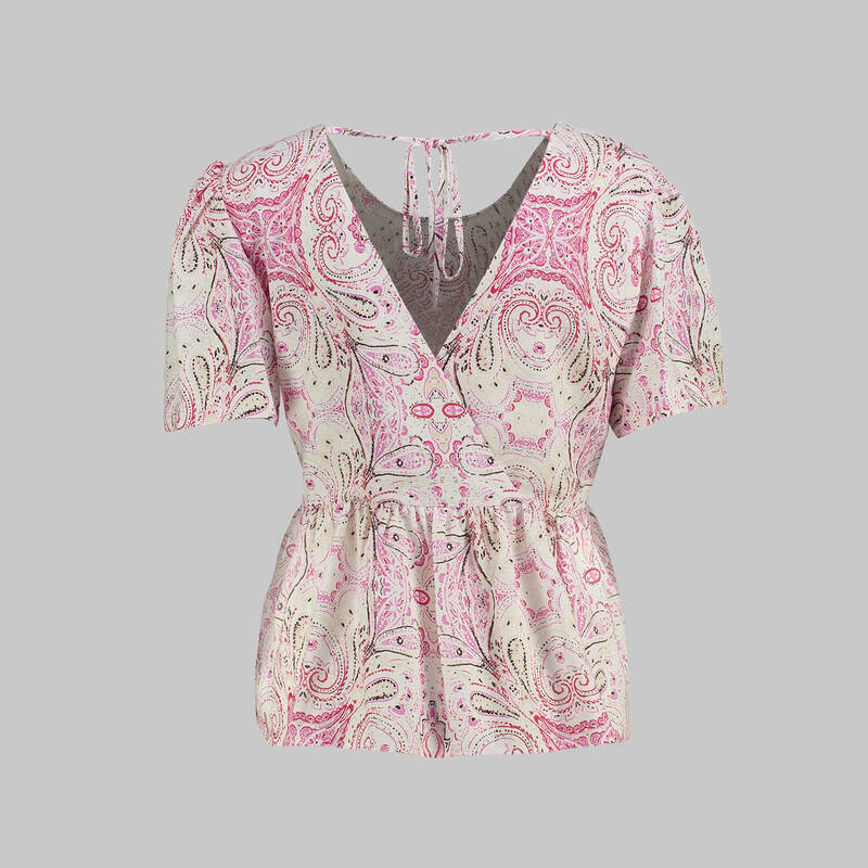 LUCY KISA KOL LİLA BLUZ