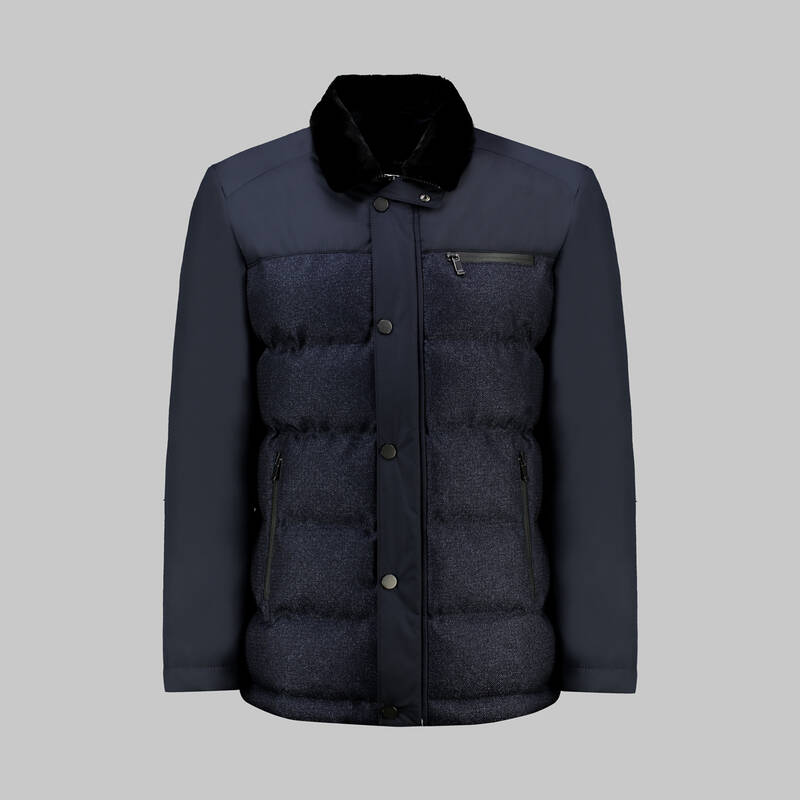 LACİVERT YAKA KÜRKLÜ KABAN