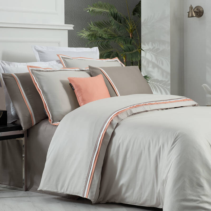 MINSK SATEN KING SIZE GRİ PEMBE NEVRESİM TAKIMI