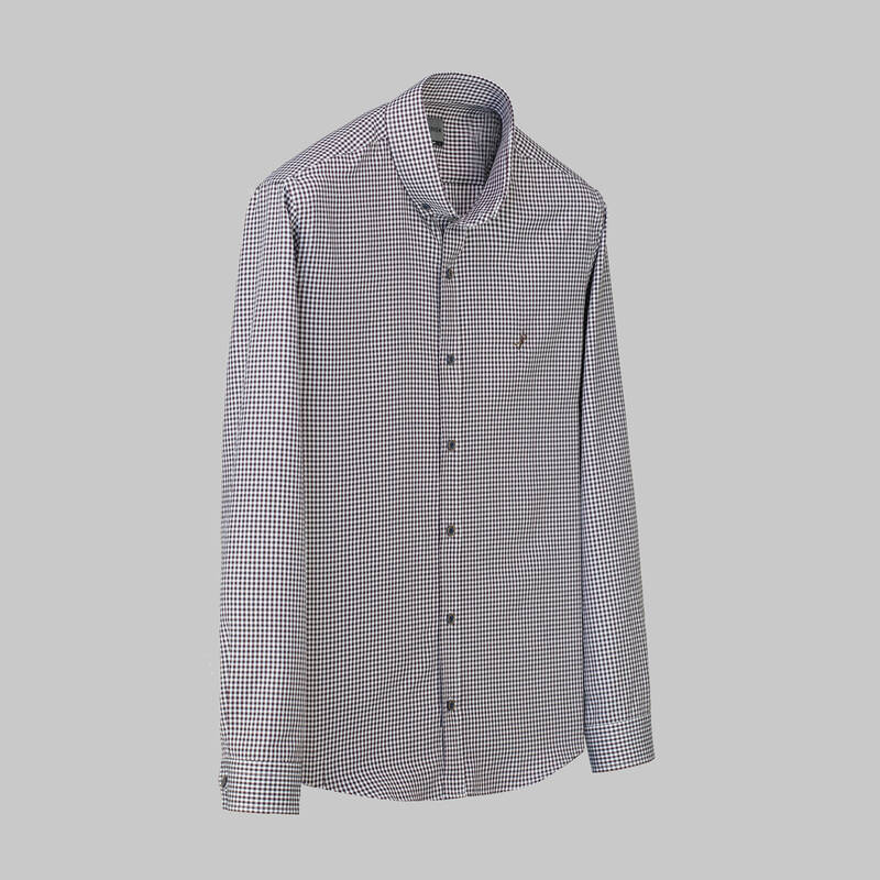 GOIAS KARELİ KOYU KAHVERENGİ GÖMLEK