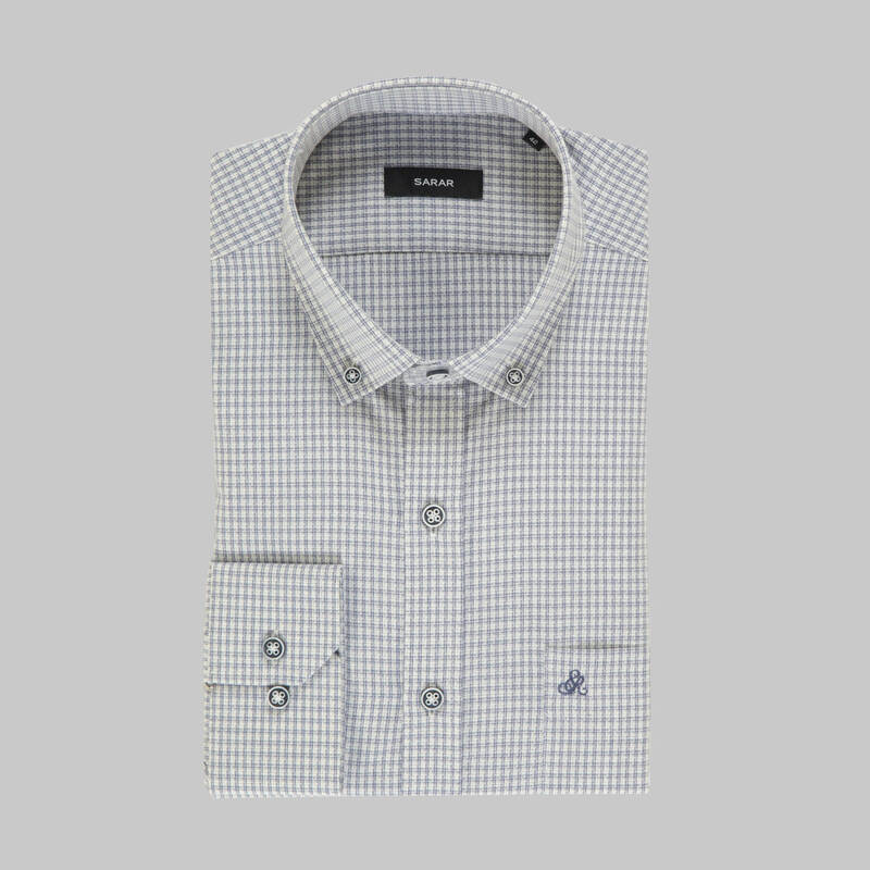 ELETA SELECTION KARELİ LACİVERT GÖMLEK