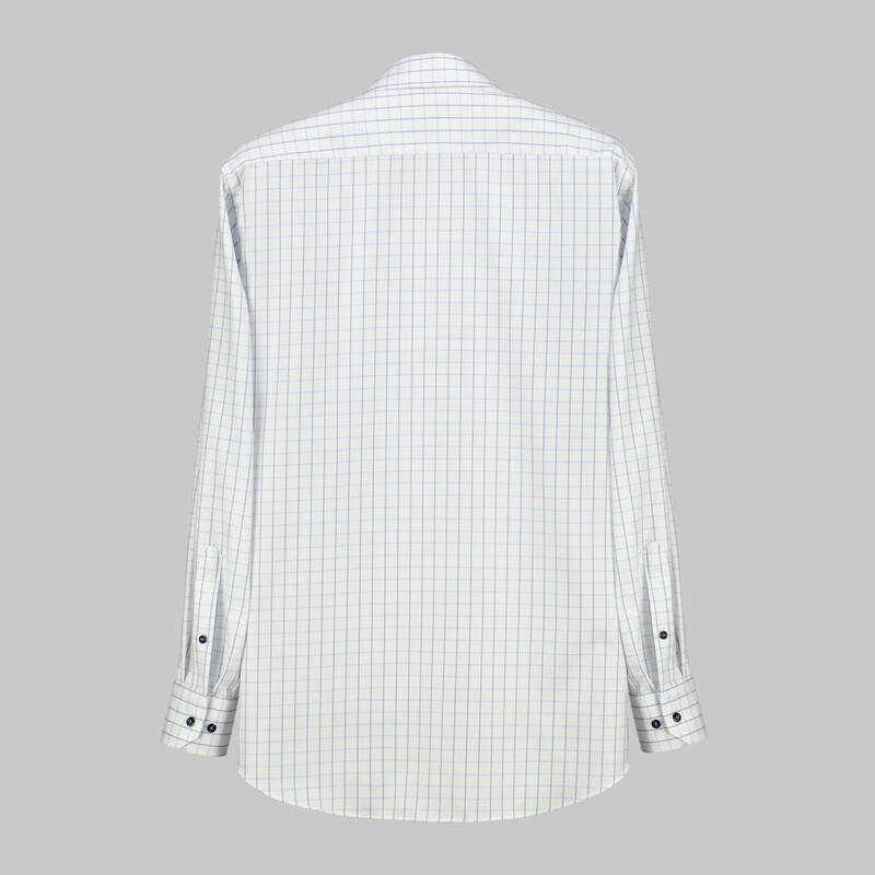 ELETA KARELİ MAVİ GÖMLEK