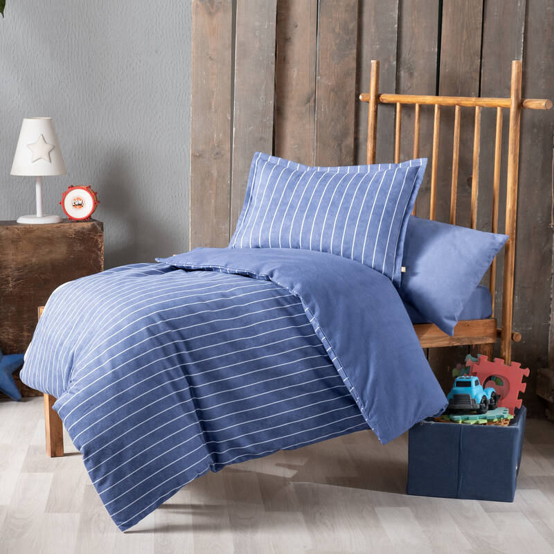 SANDRO MAVİ FLANEL BEBEK NEVRESİM TAKIMI