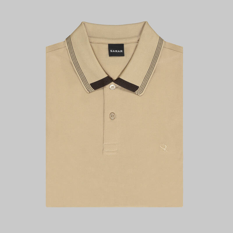 POLO YAKA BİYE DETAYLI İNDİGO TİŞÖRT