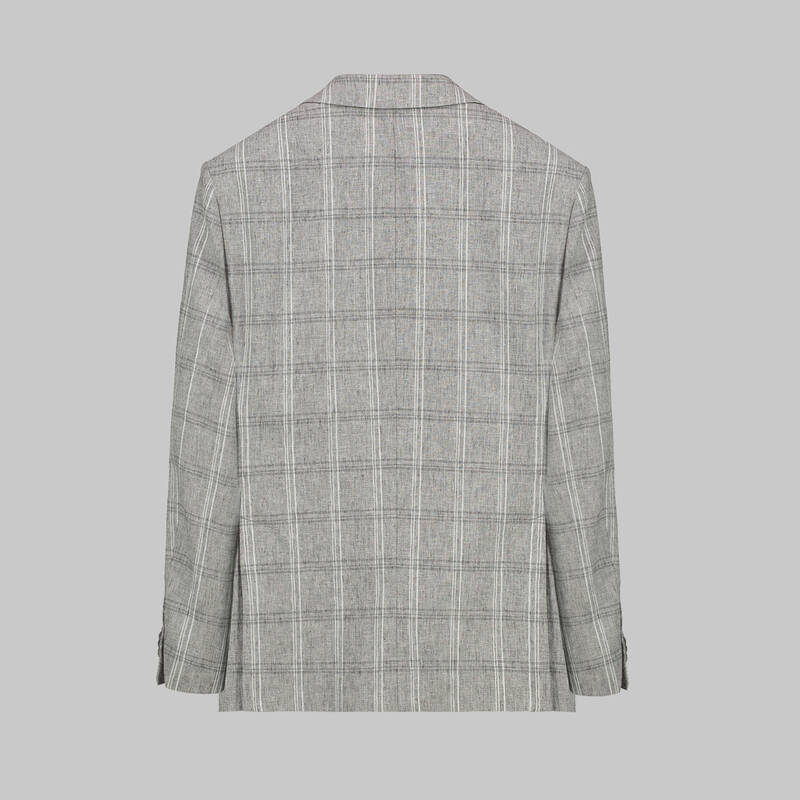 MATTEO SLİM FİT KARELİ GRİ CEKET