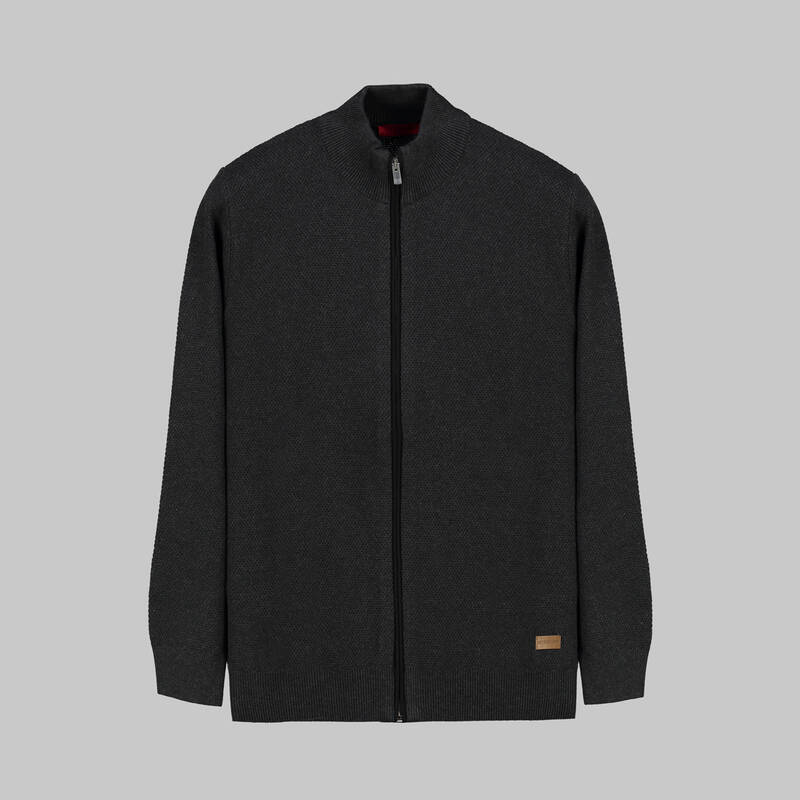 FERMUARLI TRİKO SİYAH HIRKA