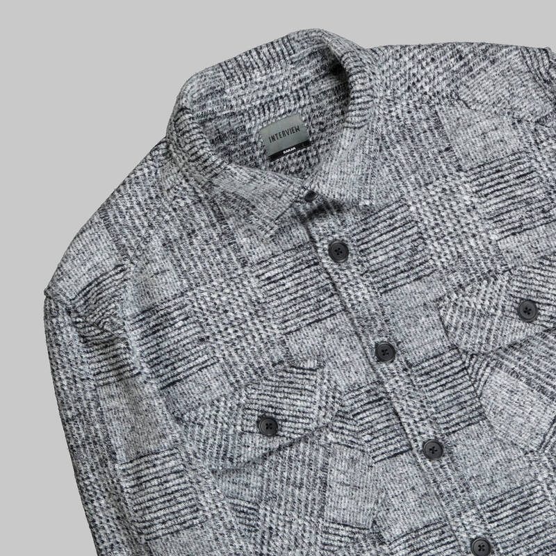 LONG GRİ KARE DESEN GÖMLEK