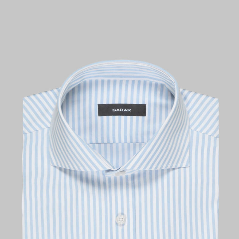 COMO ÇİZGİLİ MAVİ GÖMLEK