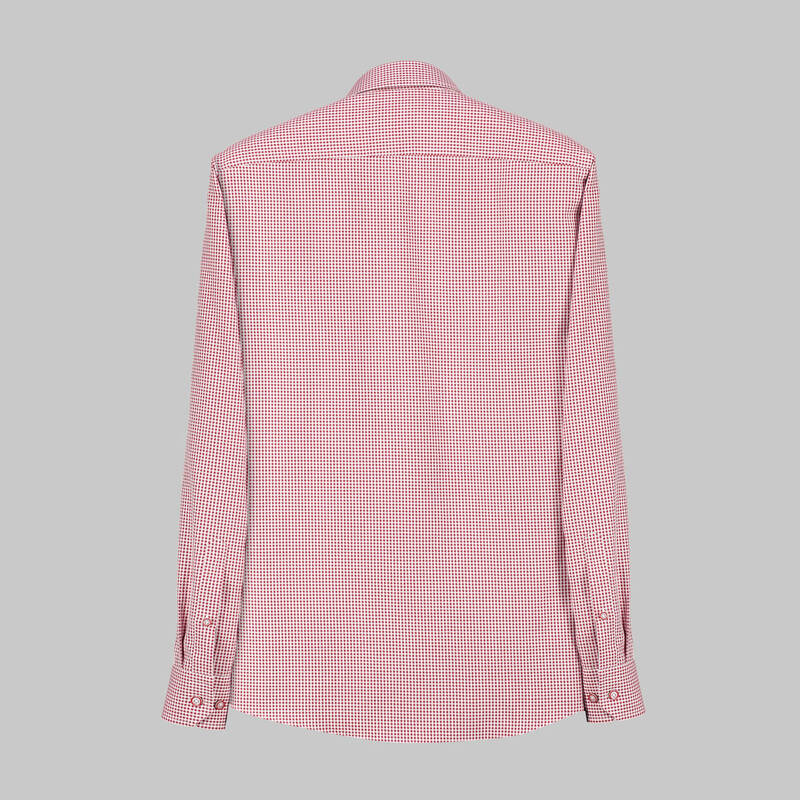 ELETA SLIMEO KARELİ KIRMIZI GÖMLEK