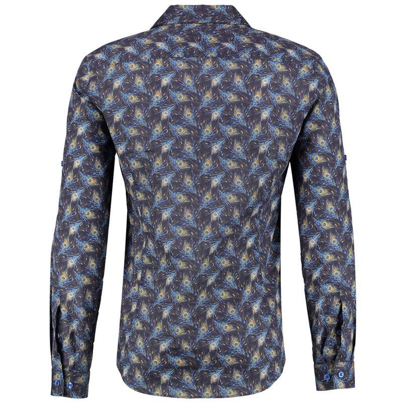 HAWAI SOHO DESENLİ LACİVERT GÖMLEK