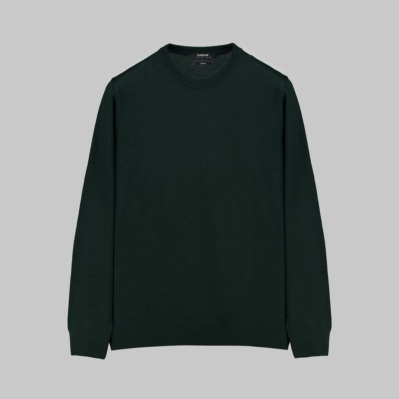 BİSİKLET YAKA YÜNLÜ SİYAH TRİKO