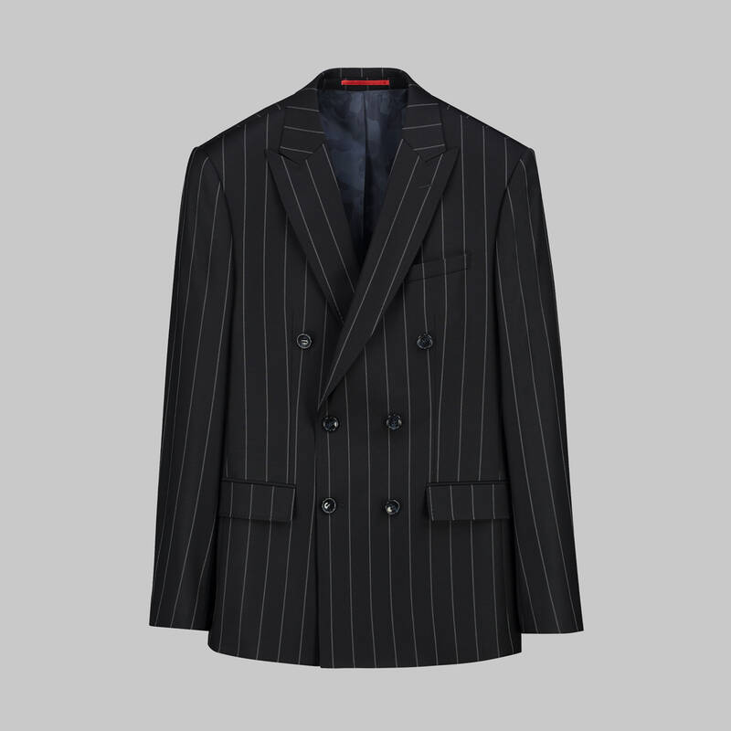 GOLDEN RESTA ÇİZGİLİ KOYU LACİVERT TAKIM ELBİSE