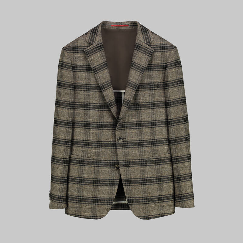 MATTEO KAHVERENGİ KARELİ CEKET