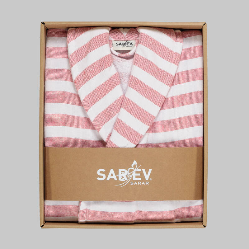 DENIS ÇİZGİLİ SARI BORNOZ