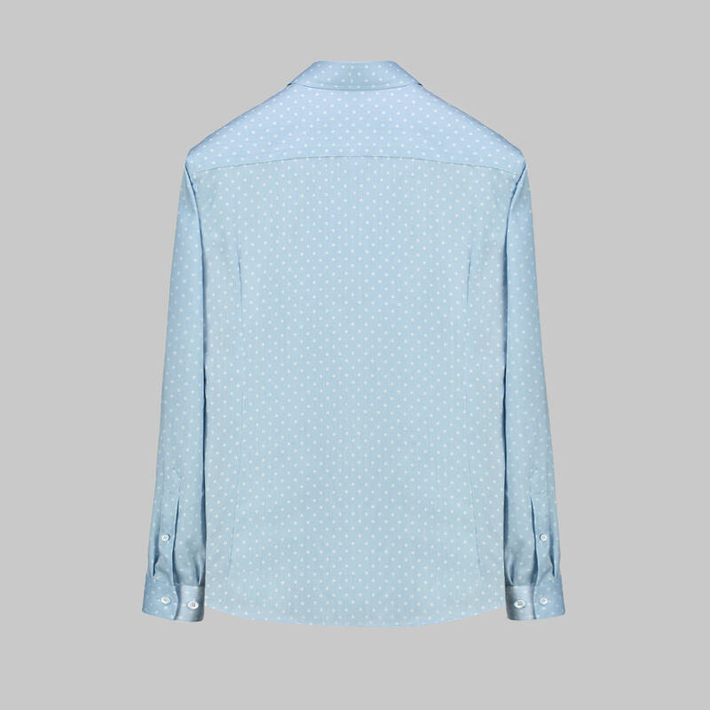 GOIAS MİNİ PUANTİYELİ MAVİ GÖMLEK